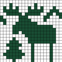Moose, Tree, and Mountain