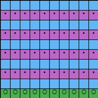 K/P Buttonhole Row Count