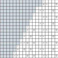 Left Lace Decreases (Row 6)