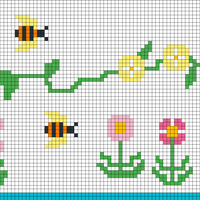 Flowers & Bee Speilvendt