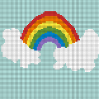Rainbow cloud template