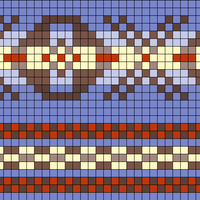 Neutral blue with red