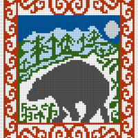 Bear with Scroll border All Around