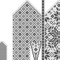 Guante mujer (M).Aguja2mm. Lana 28 en 2.5. Diseno tradicional