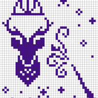 Harry Potter Patronus with Deathly Hallows and Wand