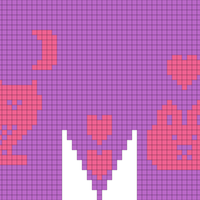 Purple and pink mittens with owl and cat