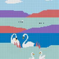 Copy of Scenic landscape (swans, ducks and sheep) layered charts