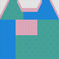 blue, pink, green crop top