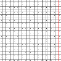 Moss-Bordered Diamonds (22 sts +1)