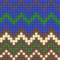 blue/green zig zag hat