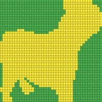 Addie 2nd row from top Left Yellow on Green