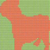  Top right Orange on Green