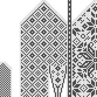 Guante mujer (M).Aguja2mm. Lana 28 en 2.5. Diseno tradicional. Longer thumb