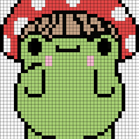 Mushroom frog _ Dibujos lindos sencillos, Mini arte en lienzo, Arte en lienzo de bricolaje.jpg