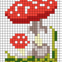 Mini Cross Stitch Mushrooms