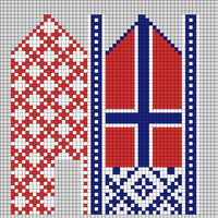 Copy of norwegian flag mitten