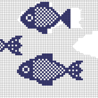 Single Blue Fish Chart Knitting