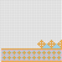 pink/orange/blue motif