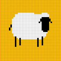 10. Standing sheep facing right