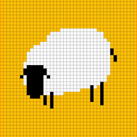 8. Standing sheep facing left eating grass