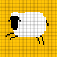 12. Hopping sheep facing left
