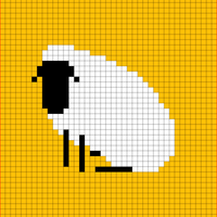 4. Sitting sheep facing left