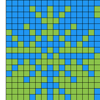 Green blue snowflake play
