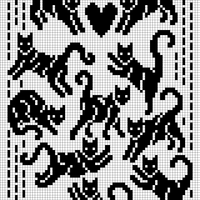 Copy of Copy of Baby blanket with cats (based on child's sweater with a cat pattern)