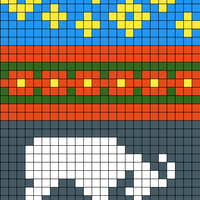 Grey, Orange and Green GOAT with decreases