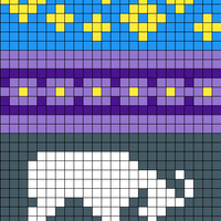 Grey & 2 shades of Purple GOAT with decreases