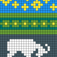 Grey, Teal & Green GOAT with decreases