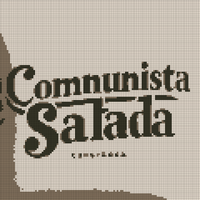 DALL·E 2024-04-15 16.38.24 - A square pillowcase design featuring the phrase 'comunista salada' in a blend of minimalist and vintage fonts. The background should be a neutral, sol.webp