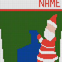 stocking- santa holding blue back