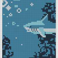 Copy of Shark (35 x 114 cm tapestry w/ 4.5mm hook and 8 ply yarn)