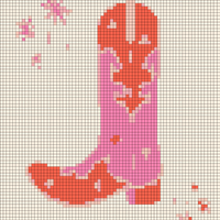 Rusty Red Western Boot and Stars Line Art Canvas Print.png