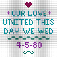 Our Love +Wedding Date (Vintage Lucky Duck Designs Pattern)