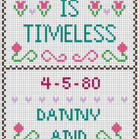  'Love is Timeless' + Wedding Date (Lucky Duck Designs Vintage Pattern)