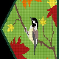 3rd Black Capped Chickadee And Maple Leaves Bandana Chart