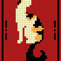 Copy of Calico Cat on Red