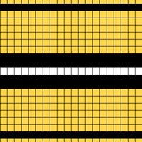 Hufflepuff 4 yellow, 2 black, 1 cream