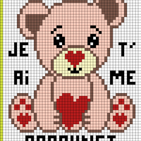 grille c2c coussin ourson coeur
