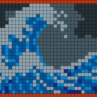 simple great wave, repeating