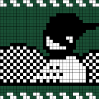 Loon with Floral Framing (Green Background)