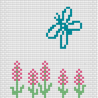 Duplicate Stitch Flowers and Butterfly