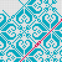 Floral with offset for circular knitting