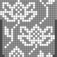 Falling Flowers sleeve chart 22 st mirrored