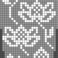 Falling Flowers sleeve chart 20 st start mirrored