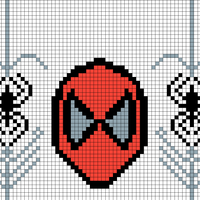 Even Shorter and Less Wide Printable Spidey with spiders above and webs