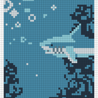 Copy of Shark (35 x 114 cm tapestry w/ 4.5mm hook and 8 ply yarn)