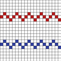 Red and blue zickzack